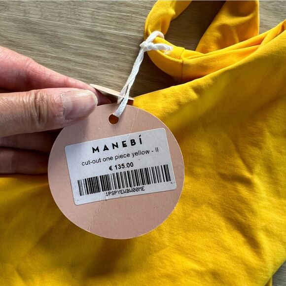 NWT Manebi Cut-out One Piece Yellow Swimsuit Bathing Suit Size M - Picture 8 of 8